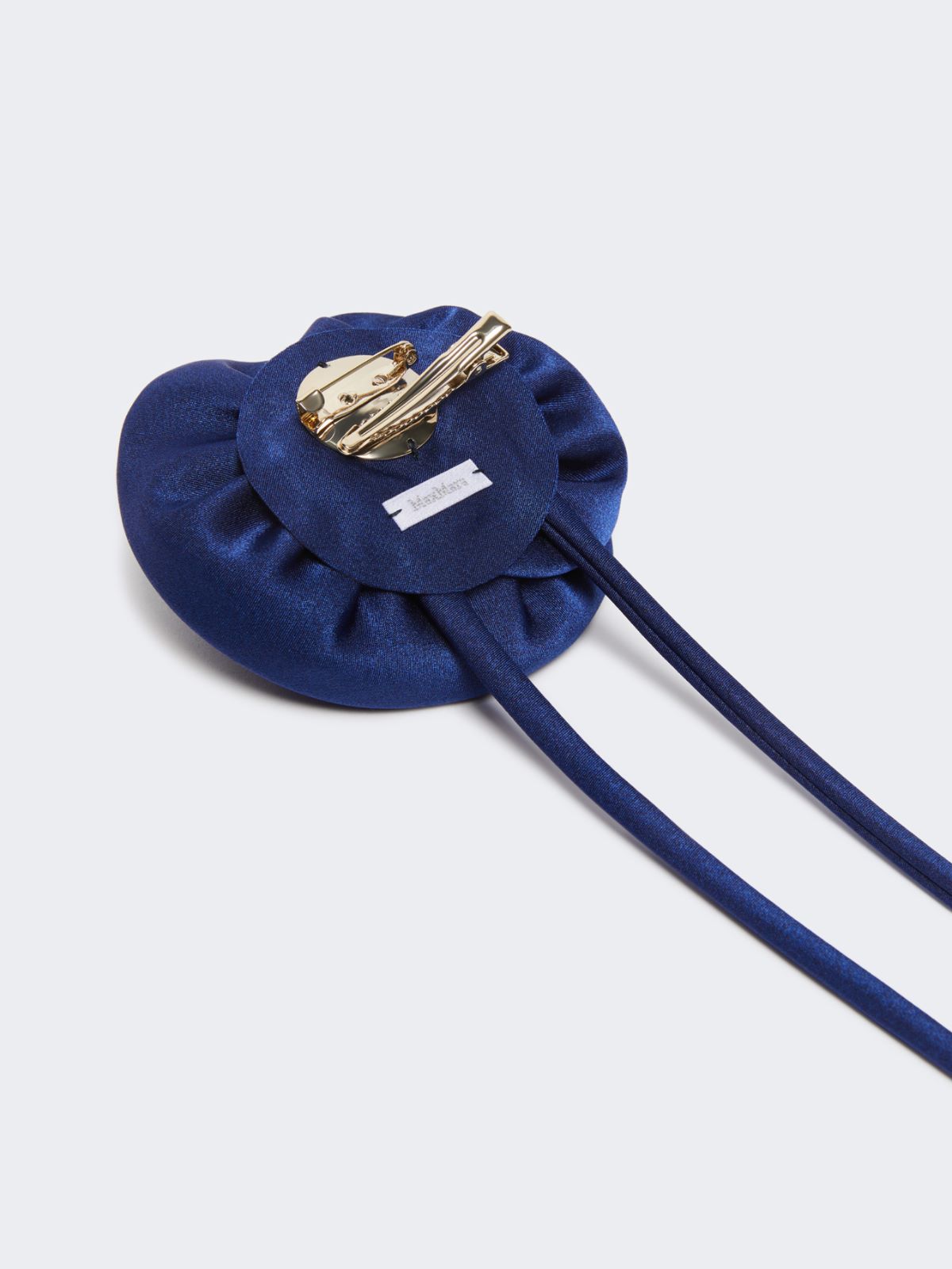 Satin flower brooch - WINE-COLOURED VIOLET - 3