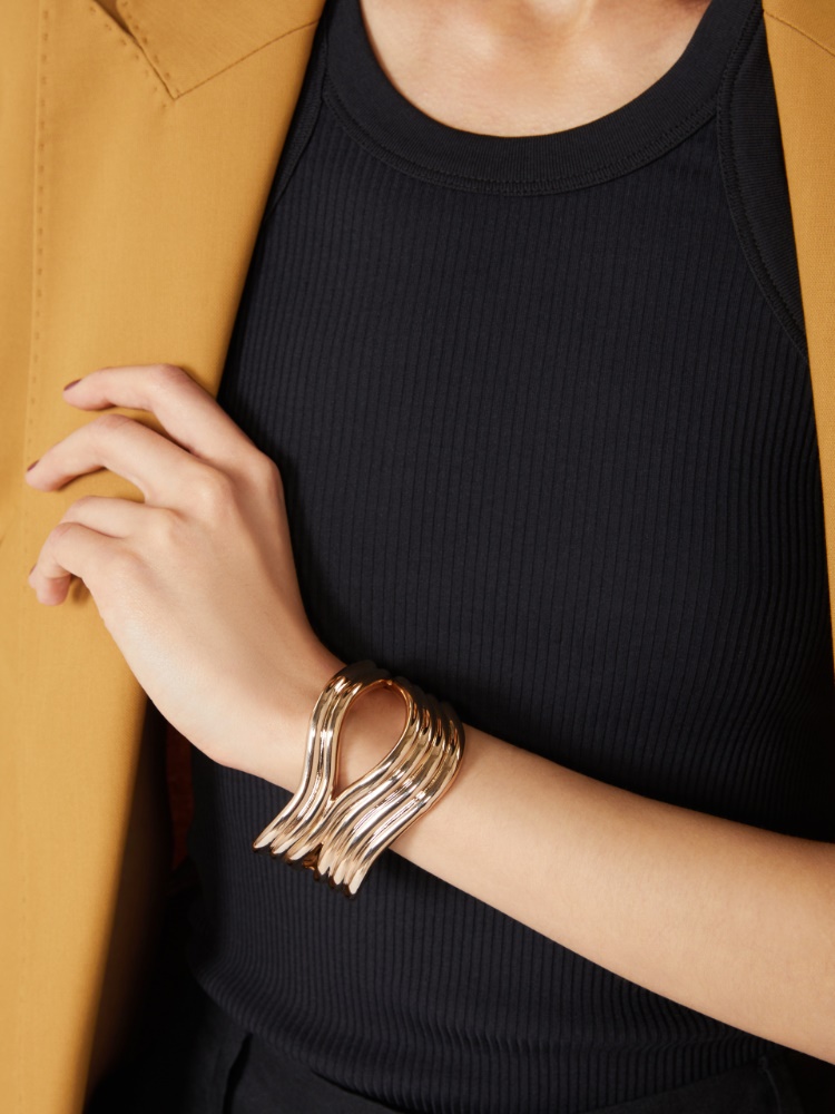 Wavy metal bracelet - BRONZE - Max Mara - 3