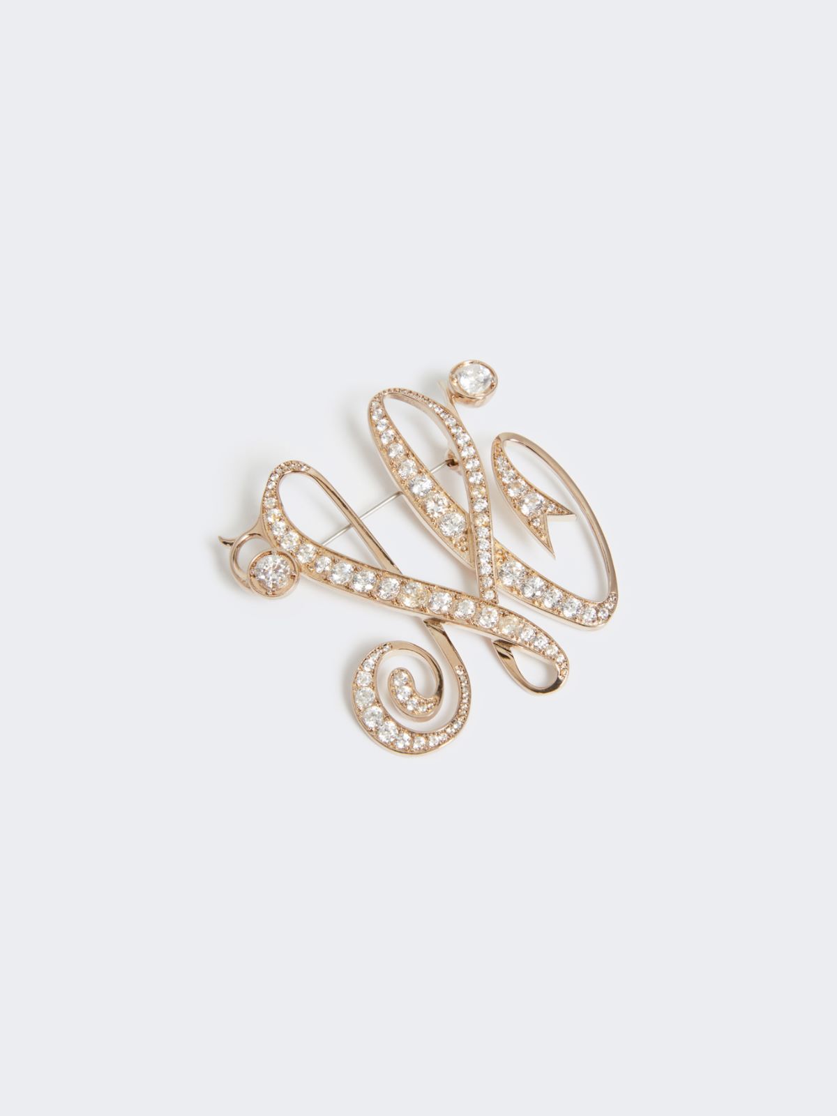Monogram brooch with rhinestones - IVORY - Max Mara - 4