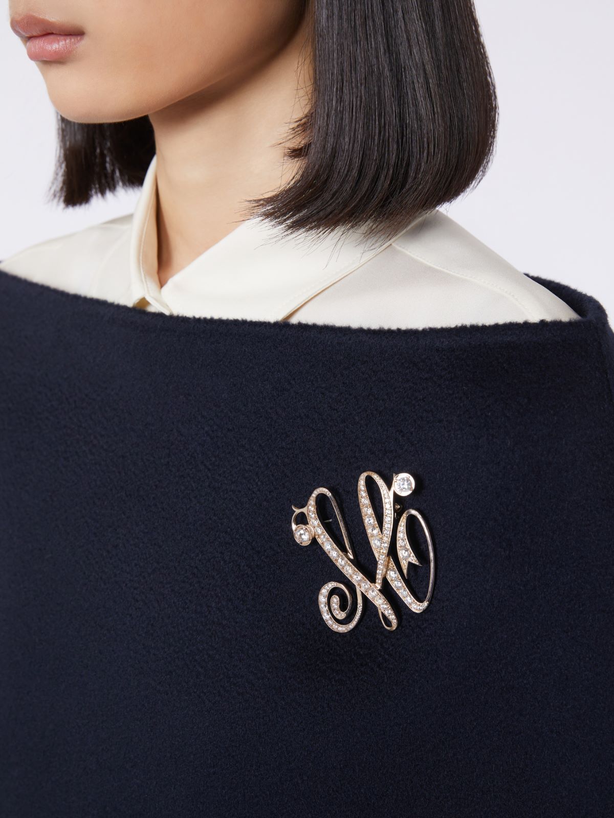 Monogram brooch with rhinestones - IVORY - Max Mara - 9