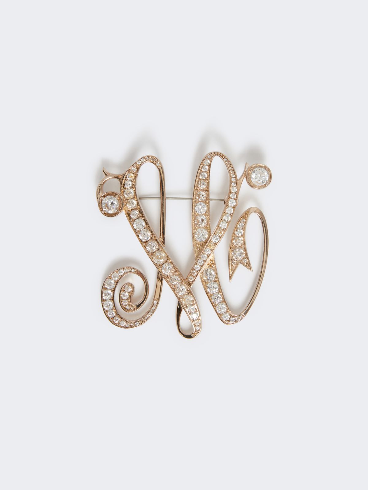 Monogram brooch with rhinestones - IVORY - Max Mara - 9