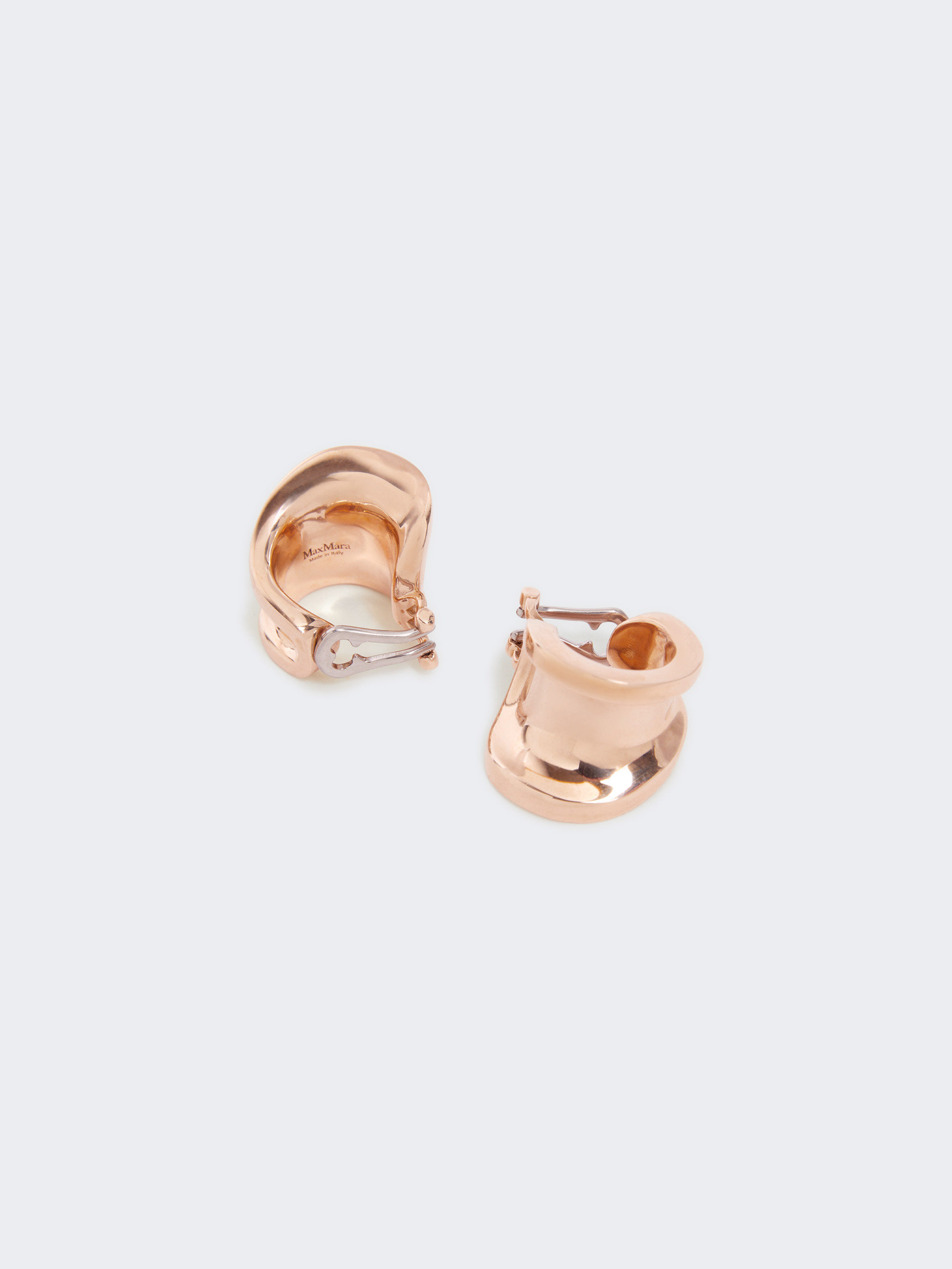 Asymmetric metal earrings - BRONZE - Max Mara - 2