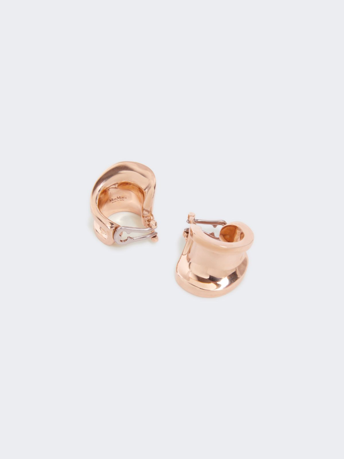 Asymmetric metal earrings - BRONZE - Max Mara - 3