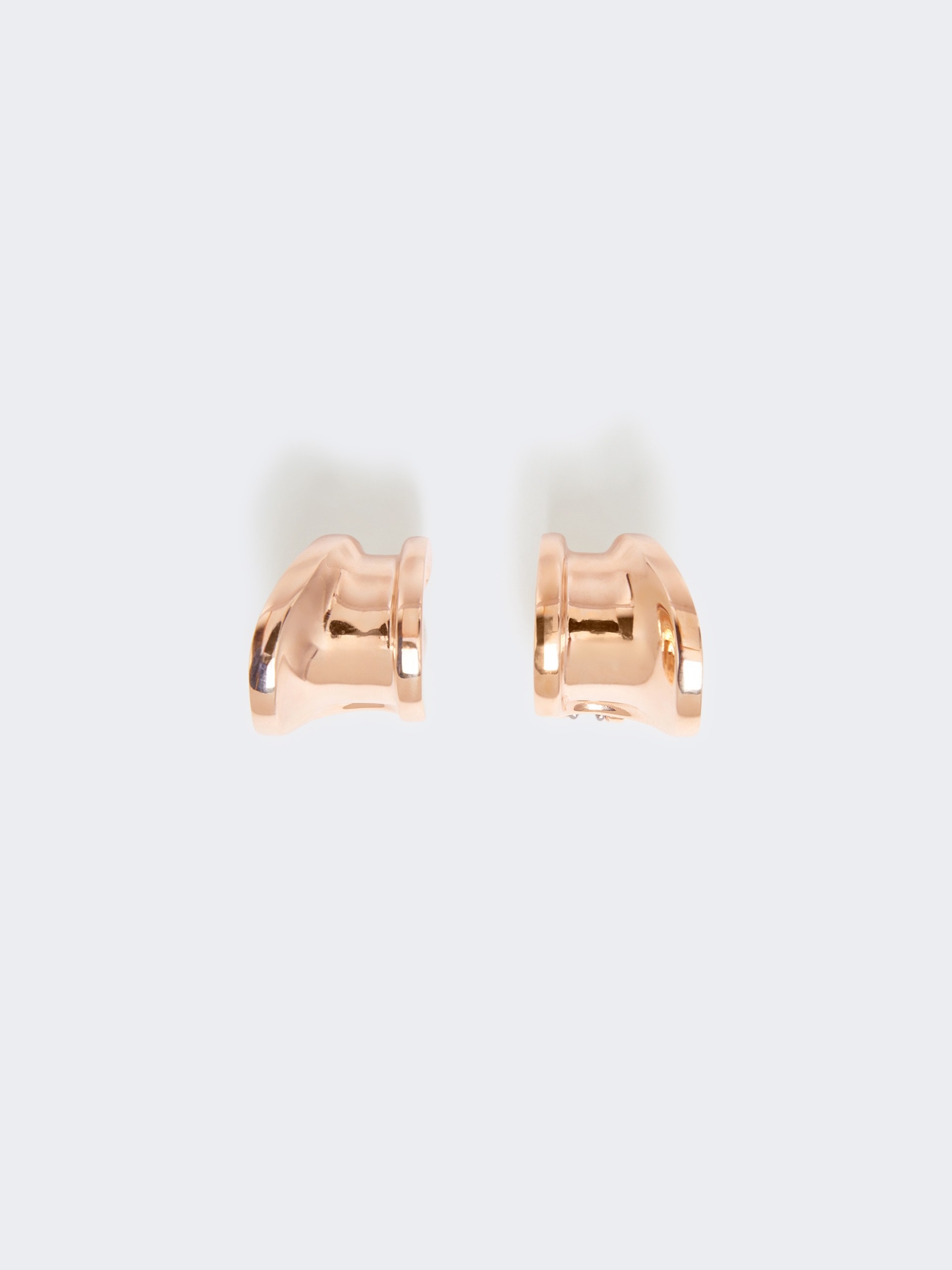 Asymmetric metal earrings - BRONZE - Max Mara
