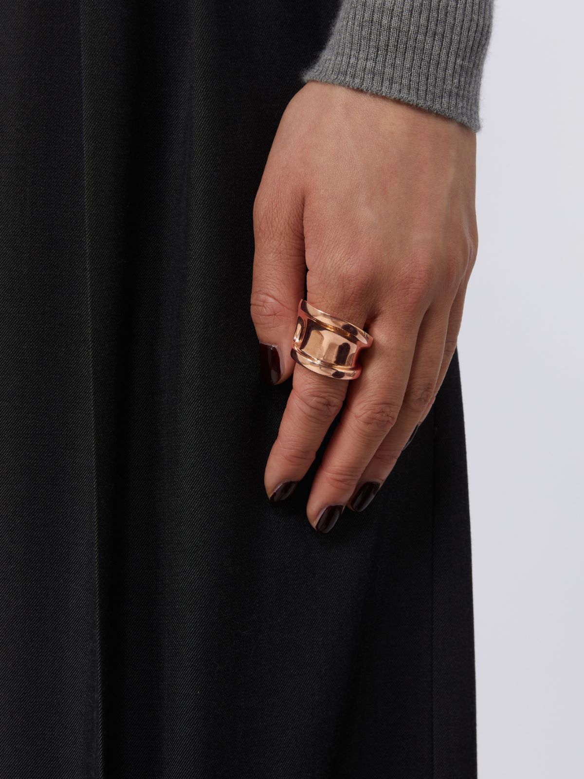 Bague asymétrique en métal + BRONZE - Max Mara