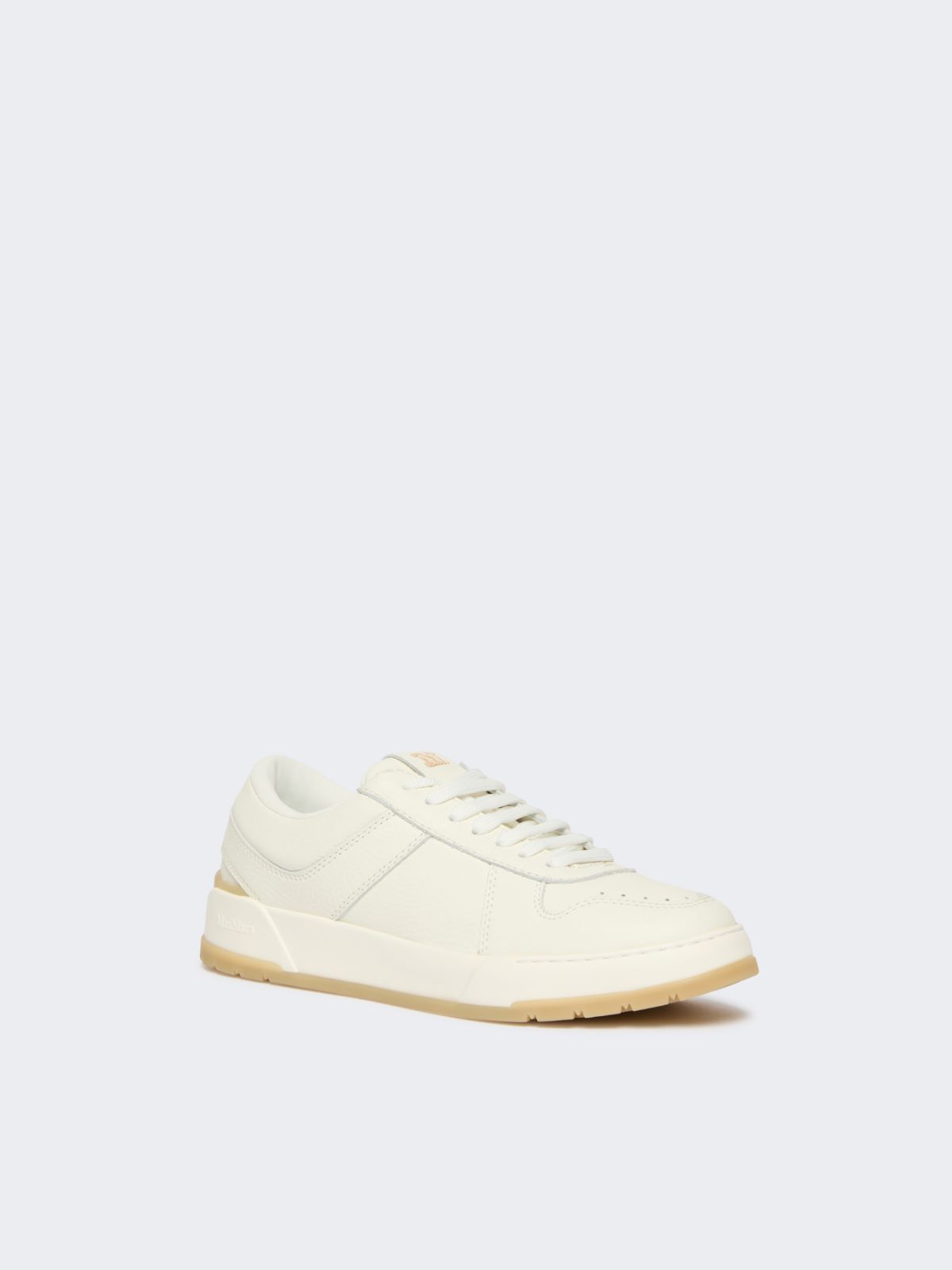 Low-top trainers in tumbled leather - WHITE - Max Mara - 5