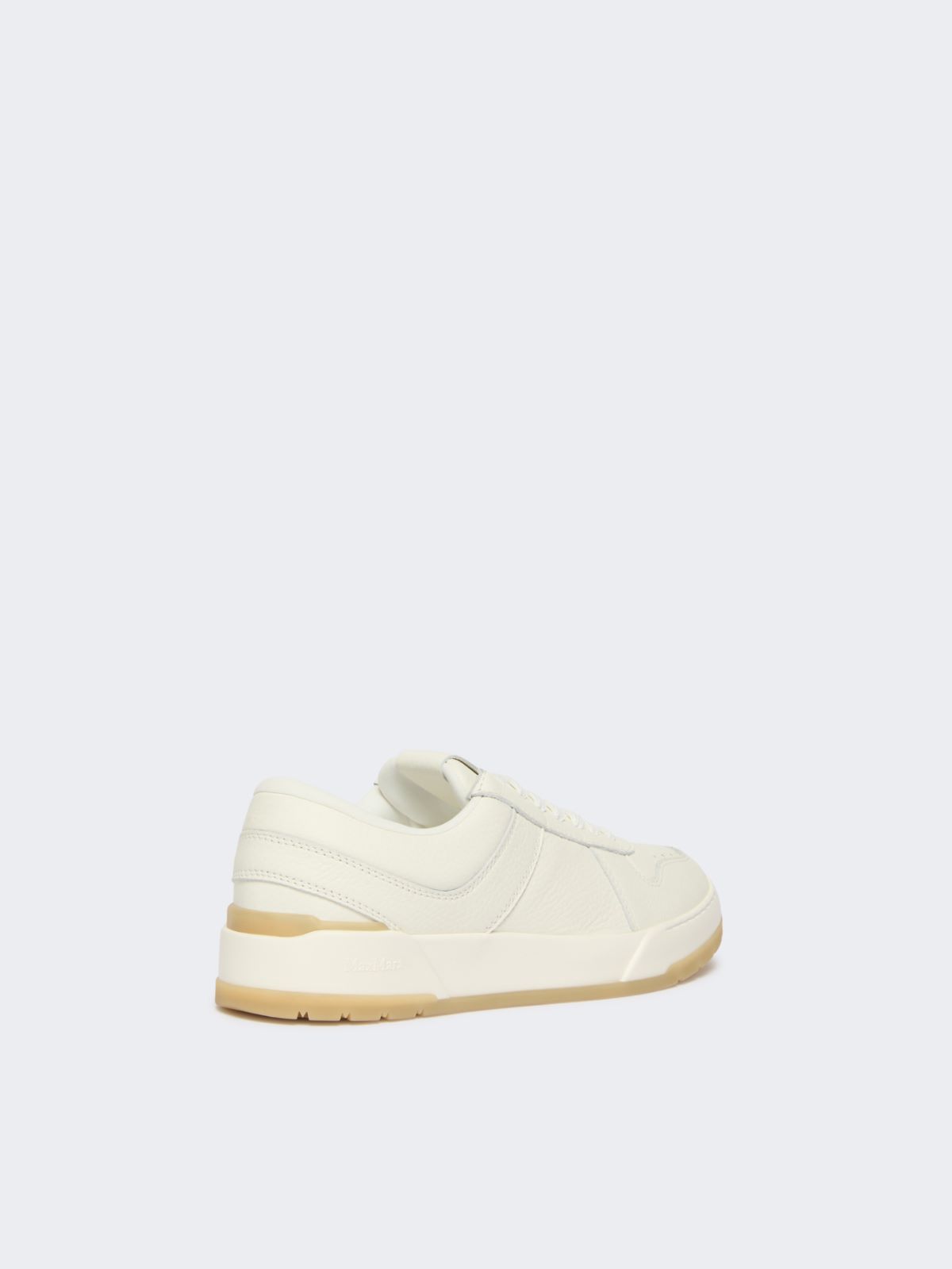 Low-top trainers in tumbled leather - WHITE - Max Mara - 9
