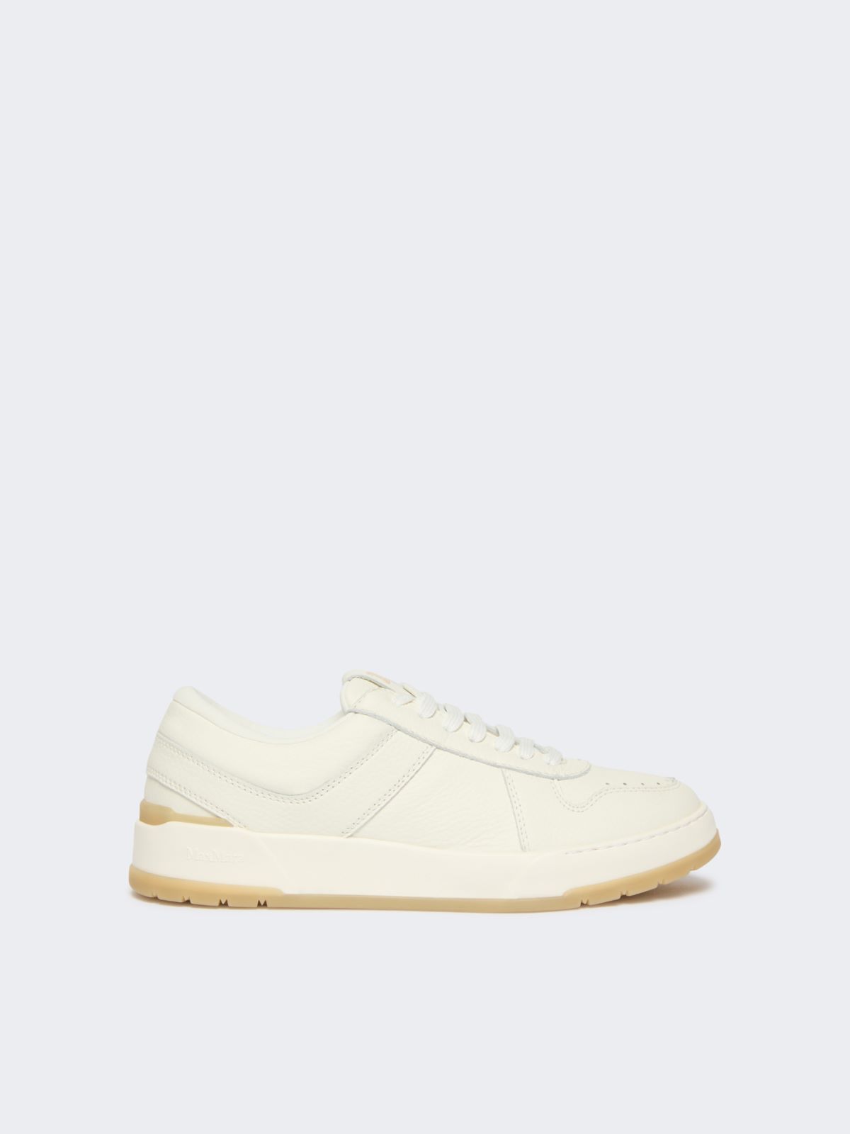 Low-top trainers in tumbled leather - WHITE - Max Mara - 9