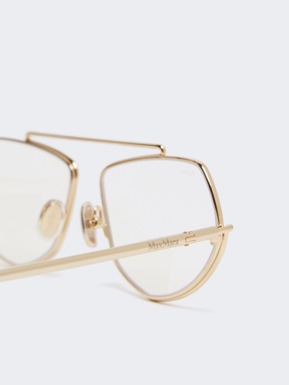 Eckige optische Brille mit Blaulicht-Filter - GOLD - Max Mara - 3