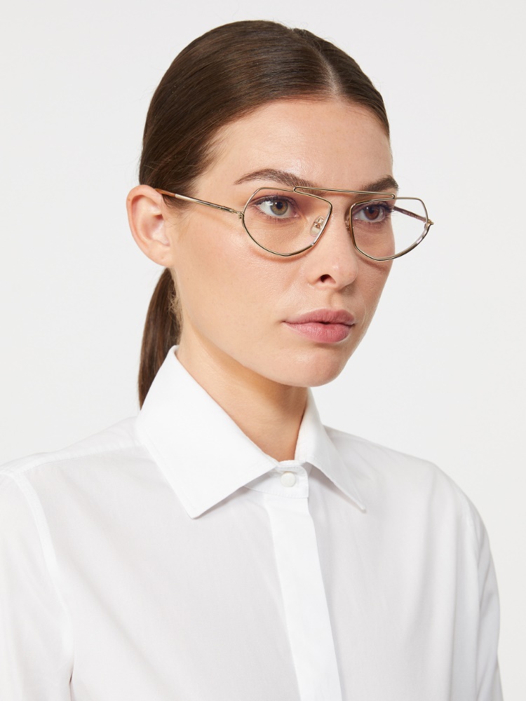 Square glasses with blue-block lenses - GOLD - Max Mara