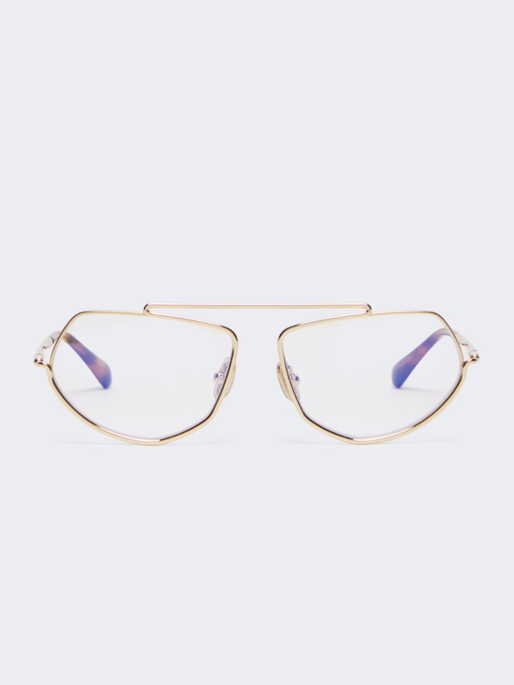 Square glasses with blue-block lenses - GOLD - Max Mara