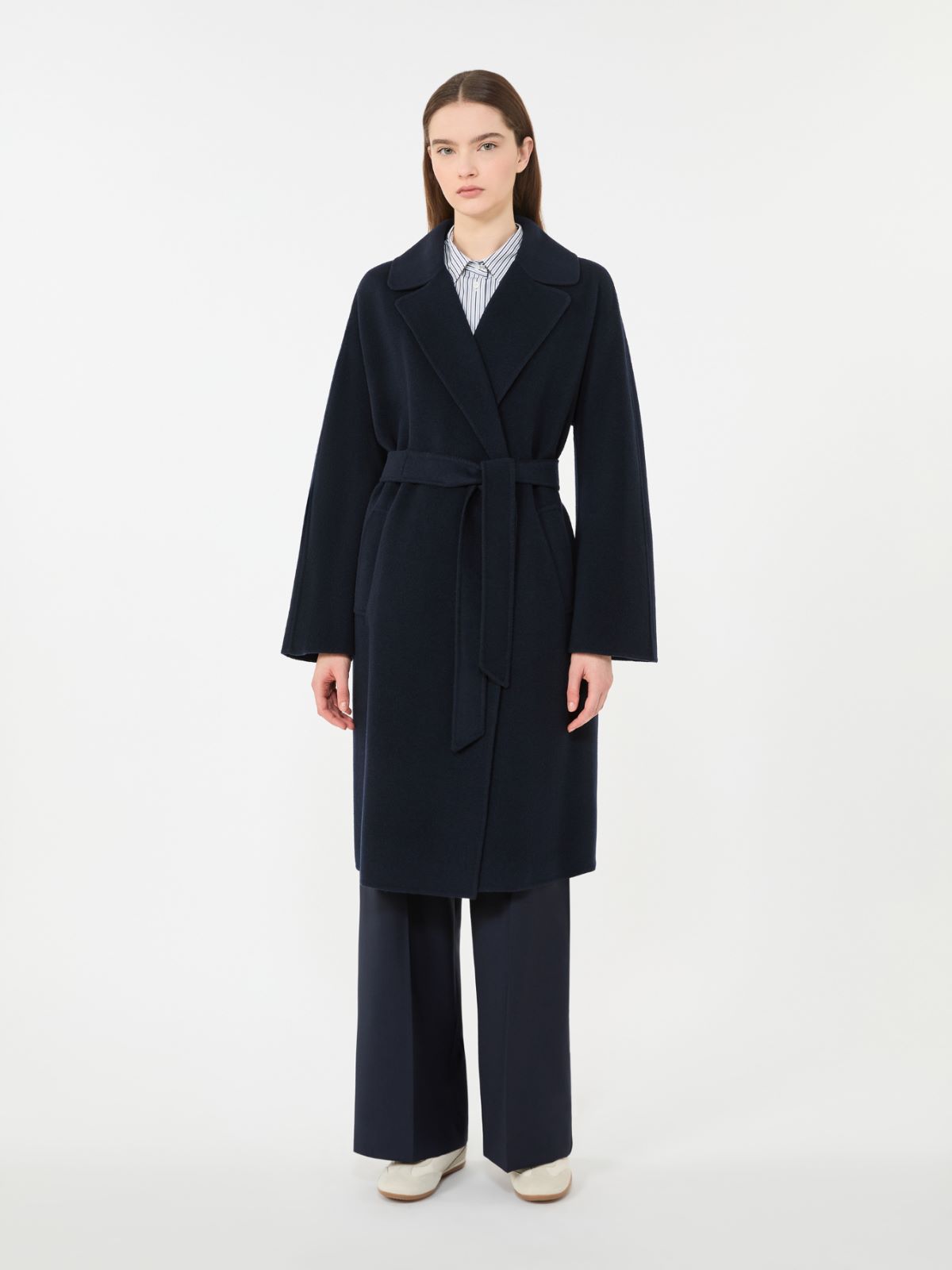 Double-Faced wool-blend robe coat - NAVY - Max Mara - 4