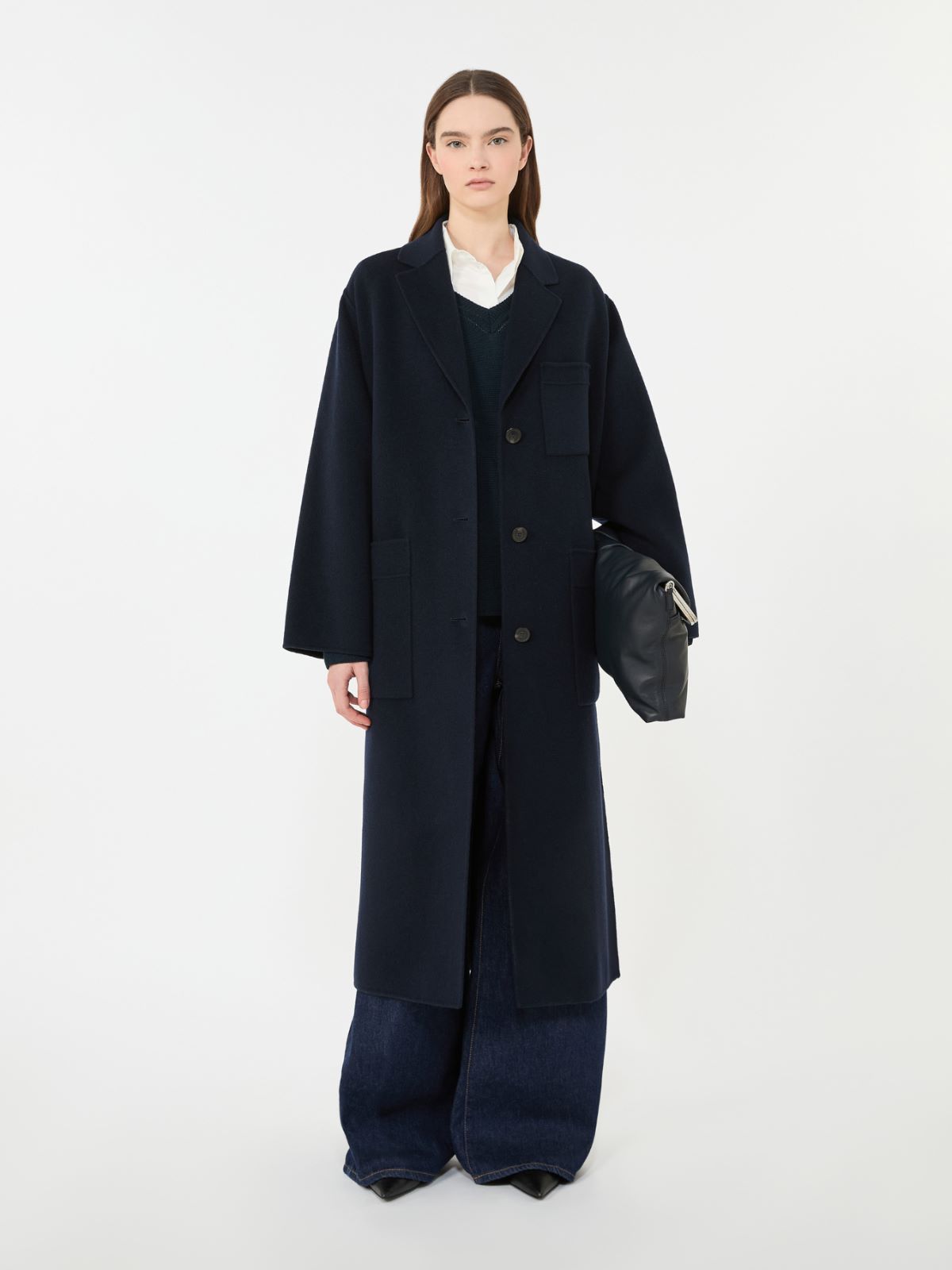 Double-faced wool-blend coat - NAVY - Max Mara