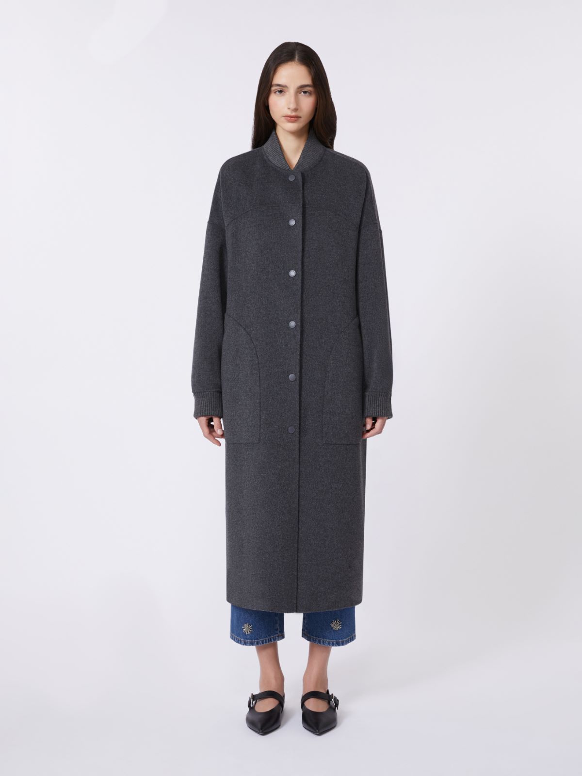 Long wool coat - DARK GREY - Max Mara - 4