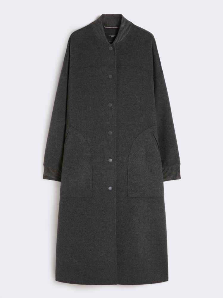 Manteau long en laine - GRIS ANTHRACITE - Max Mara