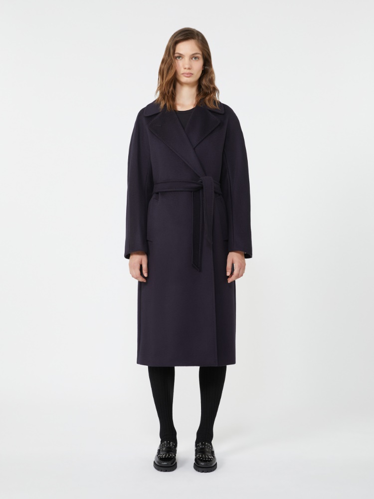 Wool robe coat - NAVY - 2