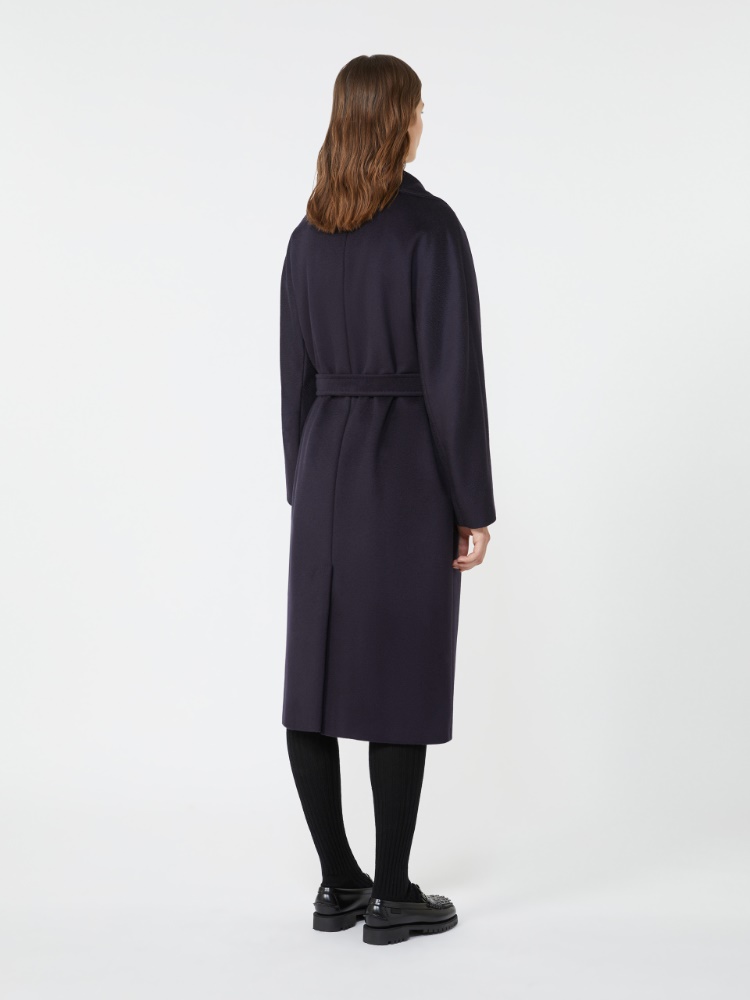 Wool robe coat - NAVY - 3