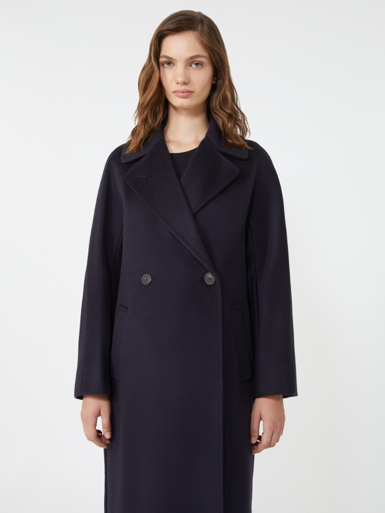 Wool robe coat - NAVY - 4
