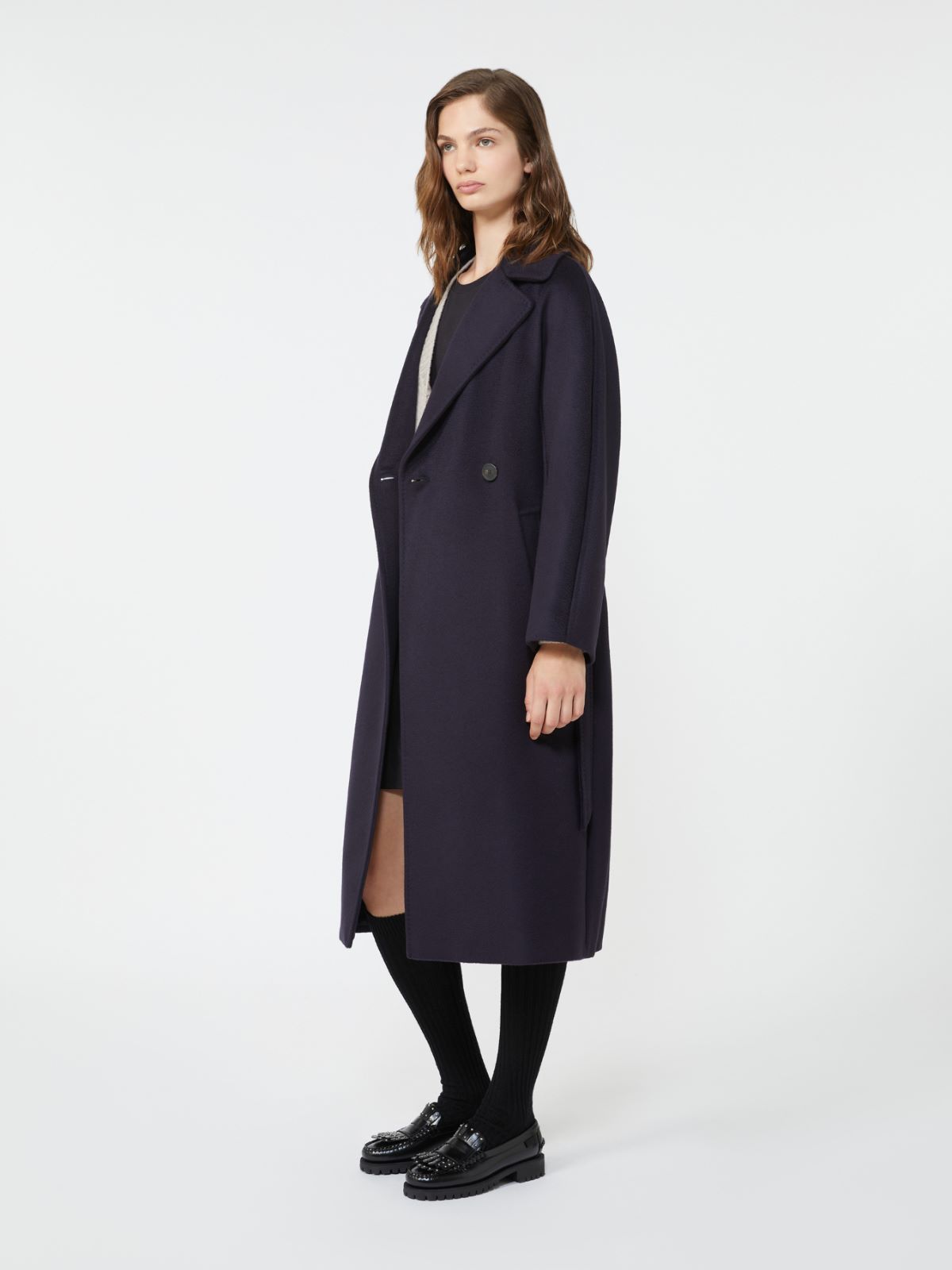 Wool robe coat - NAVY