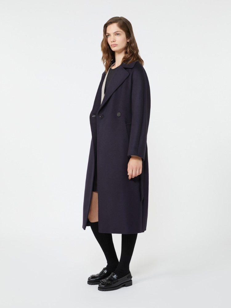 Wool robe coat - NAVY - 1