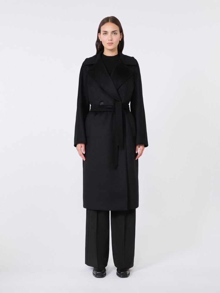 Wool robe coat - BLACK - 2
