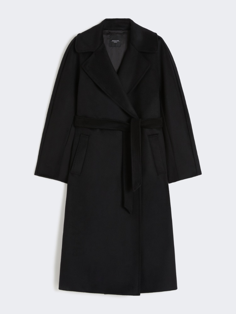 Wool robe coat - BLACK - 4