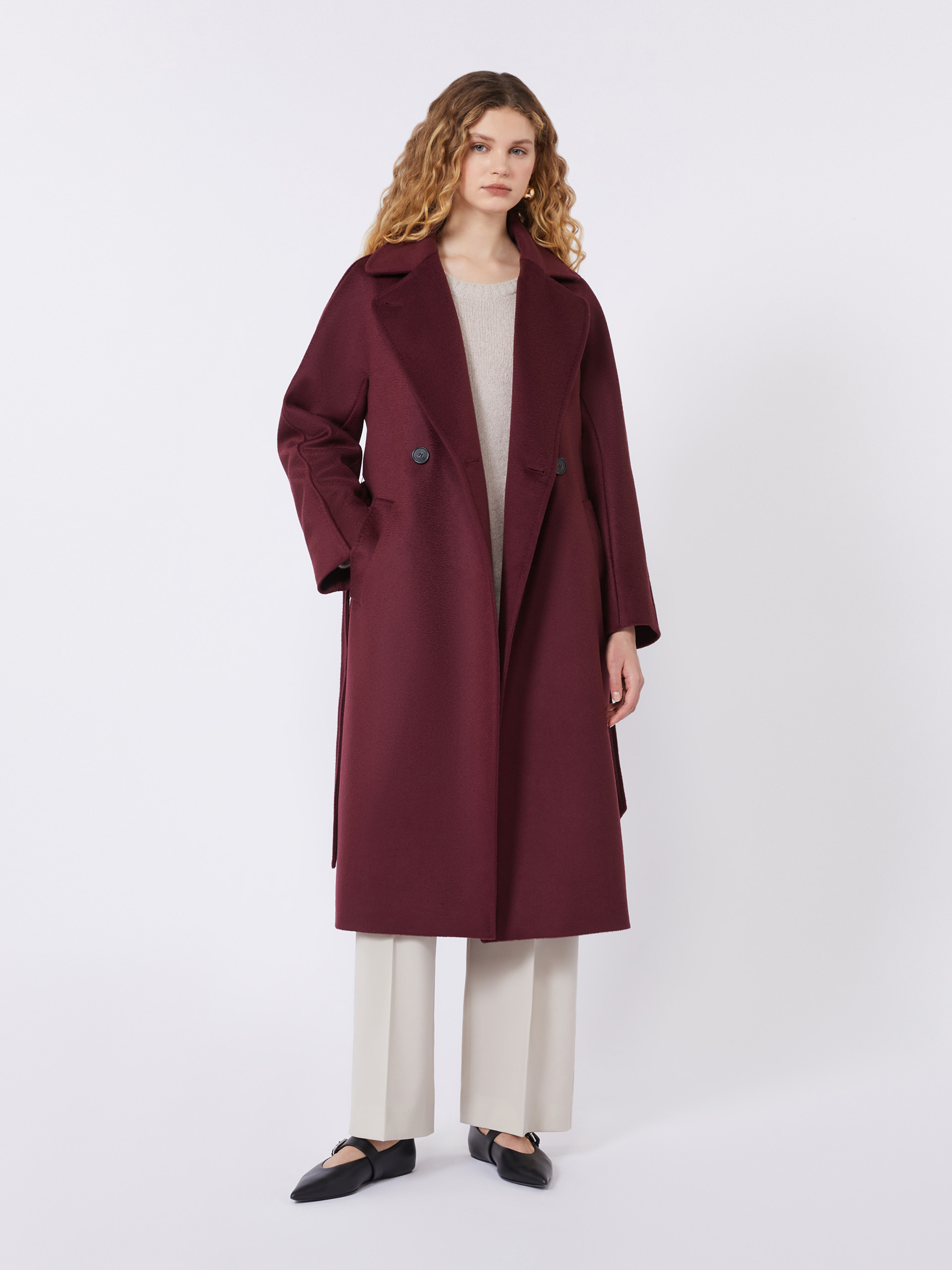 Robenmantel aus Wolle - BORDEAUX - Max Mara