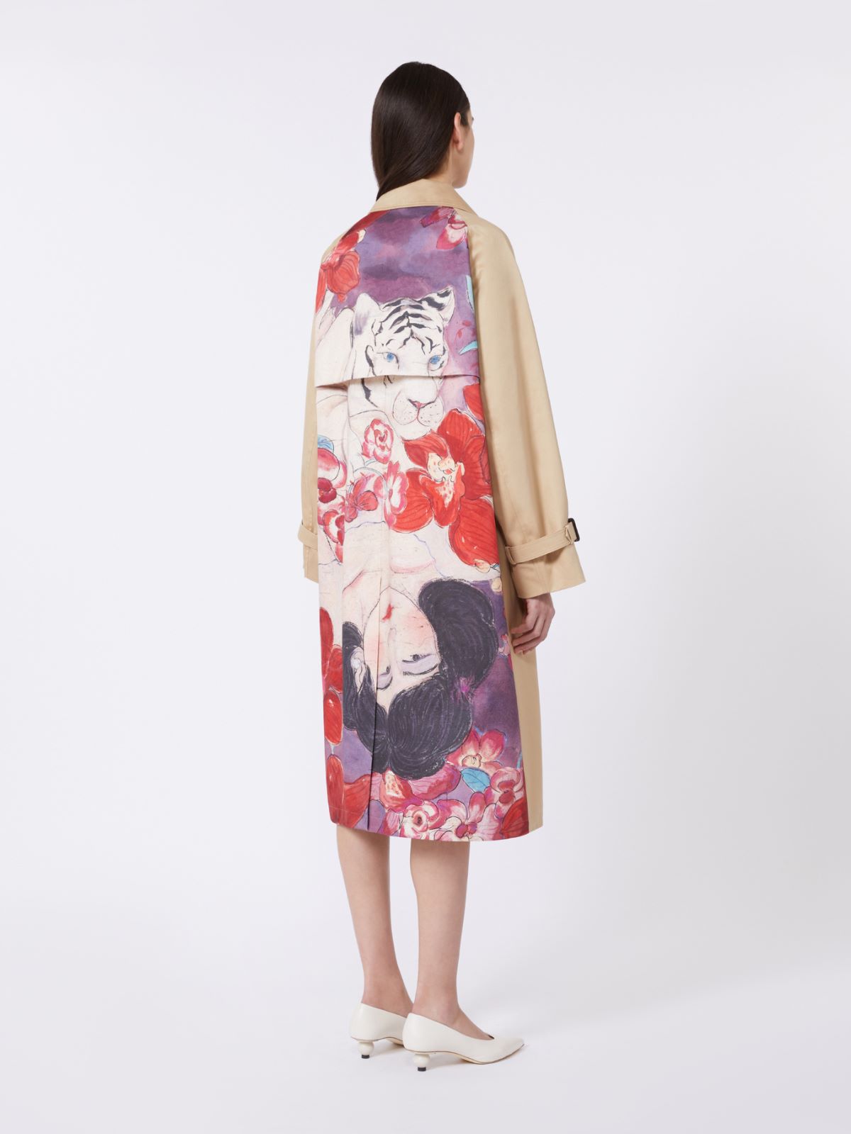 Water-repellent gabardine trench coat with print - PLUM - Max Mara - 5