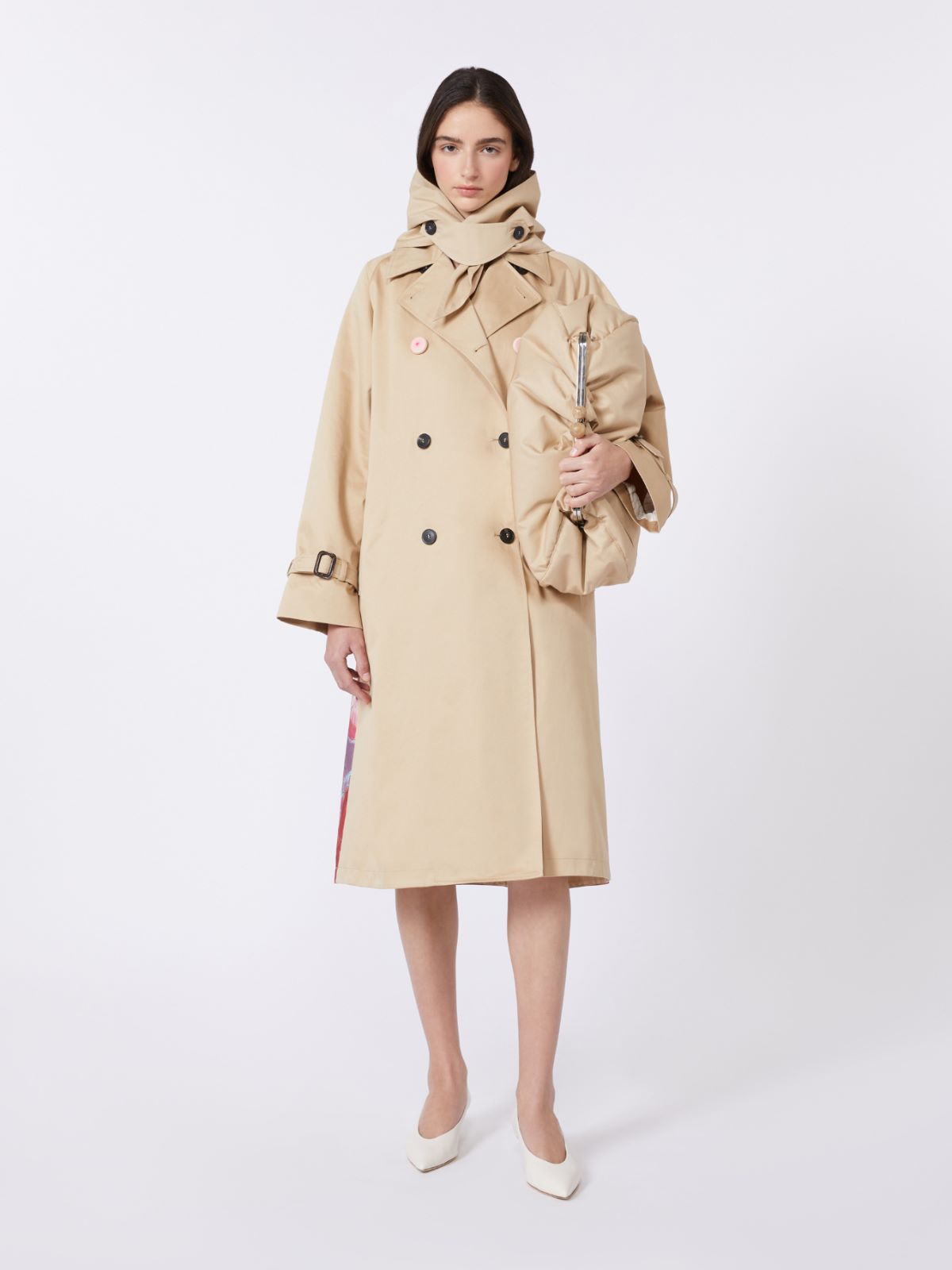 Water-repellent gabardine trench coat with print - PLUM - Max Mara - 5