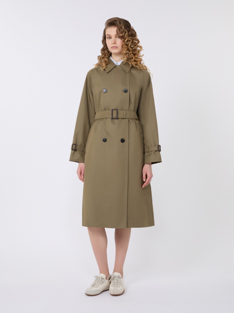 Reversible water-repellent gabardine trench coat - MUD - Max Mara - 2