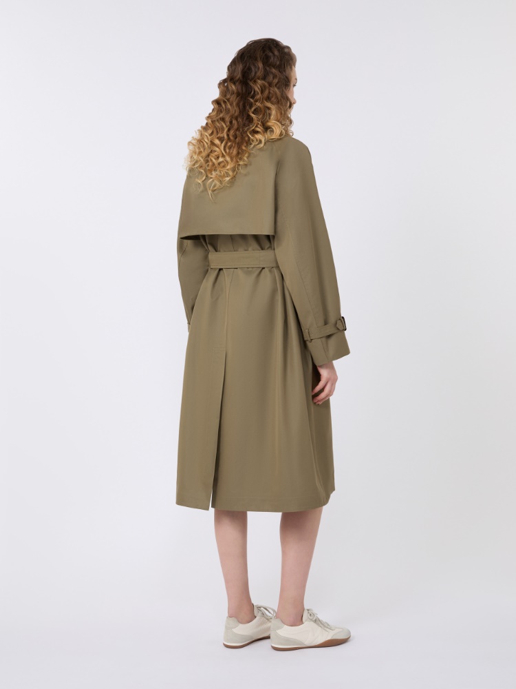 Reversible water-repellent gabardine trench coat - MUD - Max Mara - 3