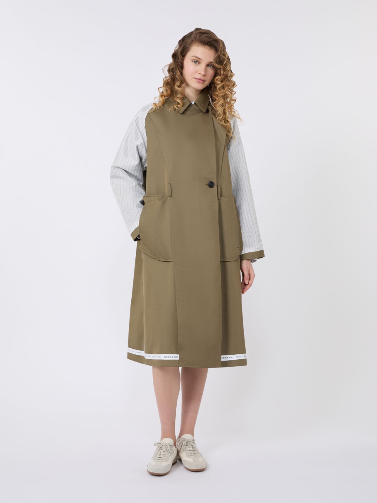 Reversible water-repellent gabardine trench coat - MUD - Max Mara - 4
