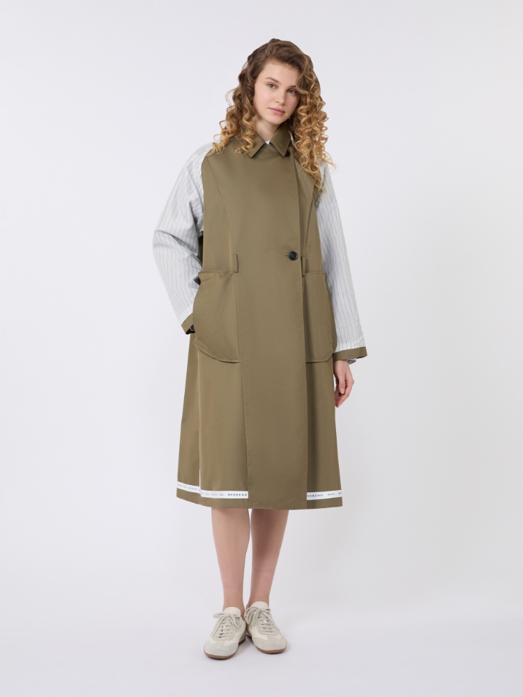 Reversible water-repellent gabardine trench coat - MUD - Max Mara - 4
