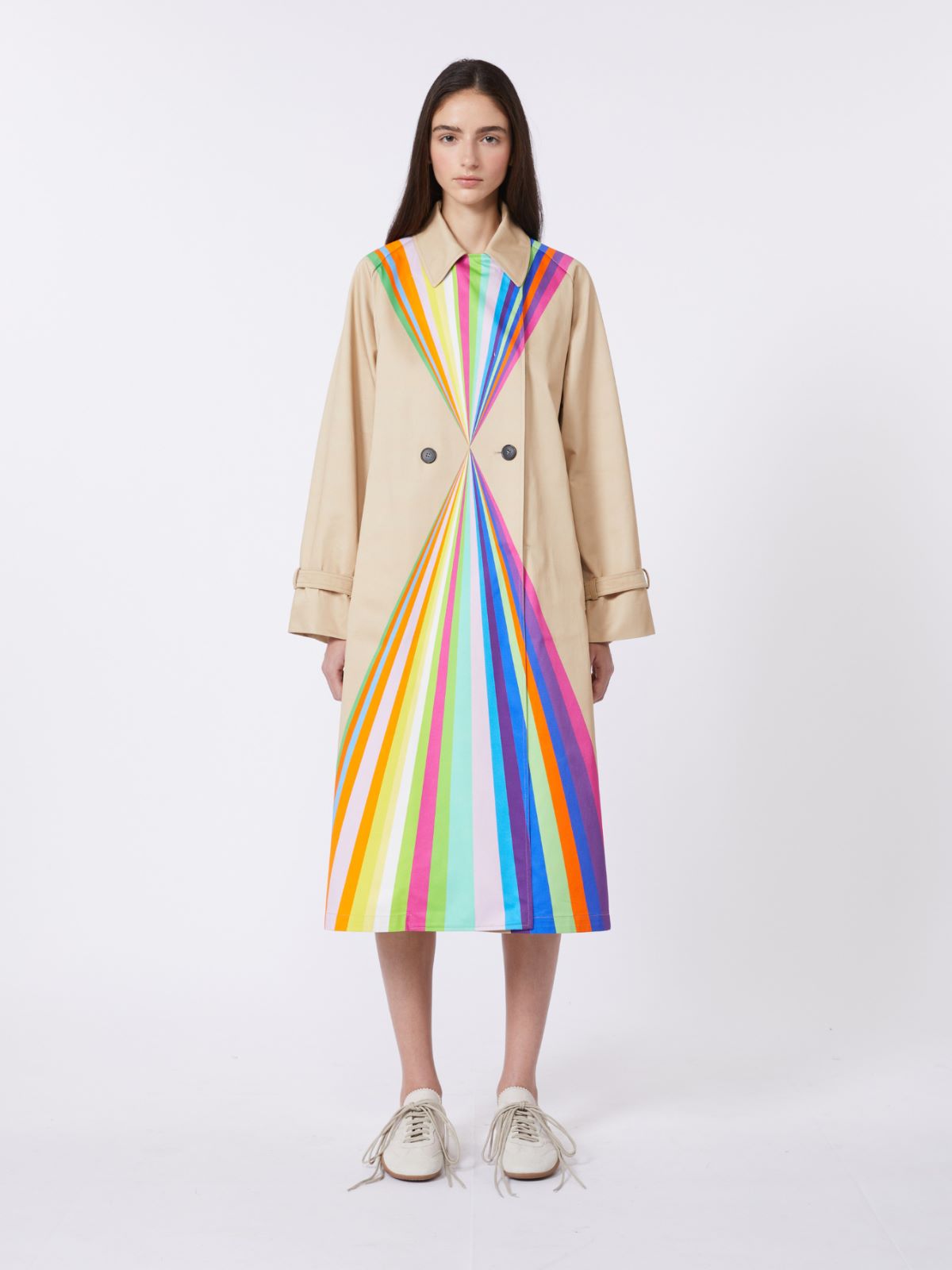 Trench coat in water-repellent cotton with rainbow print - MULTICOLOUR - Max Mara - 10