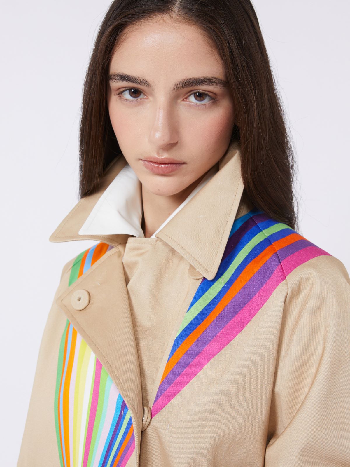 Trench coat in water-repellent cotton with rainbow print - MULTICOLOUR - Max Mara - 10
