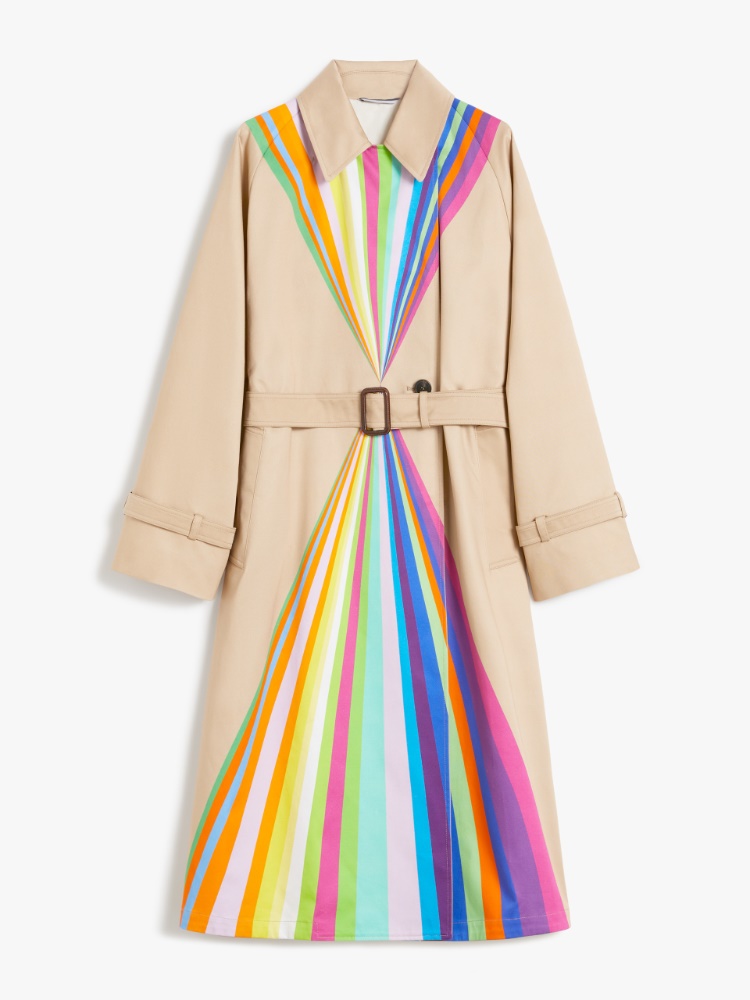 Trench coat in water-repellent cotton with rainbow print - MULTICOLOUR - Max Mara