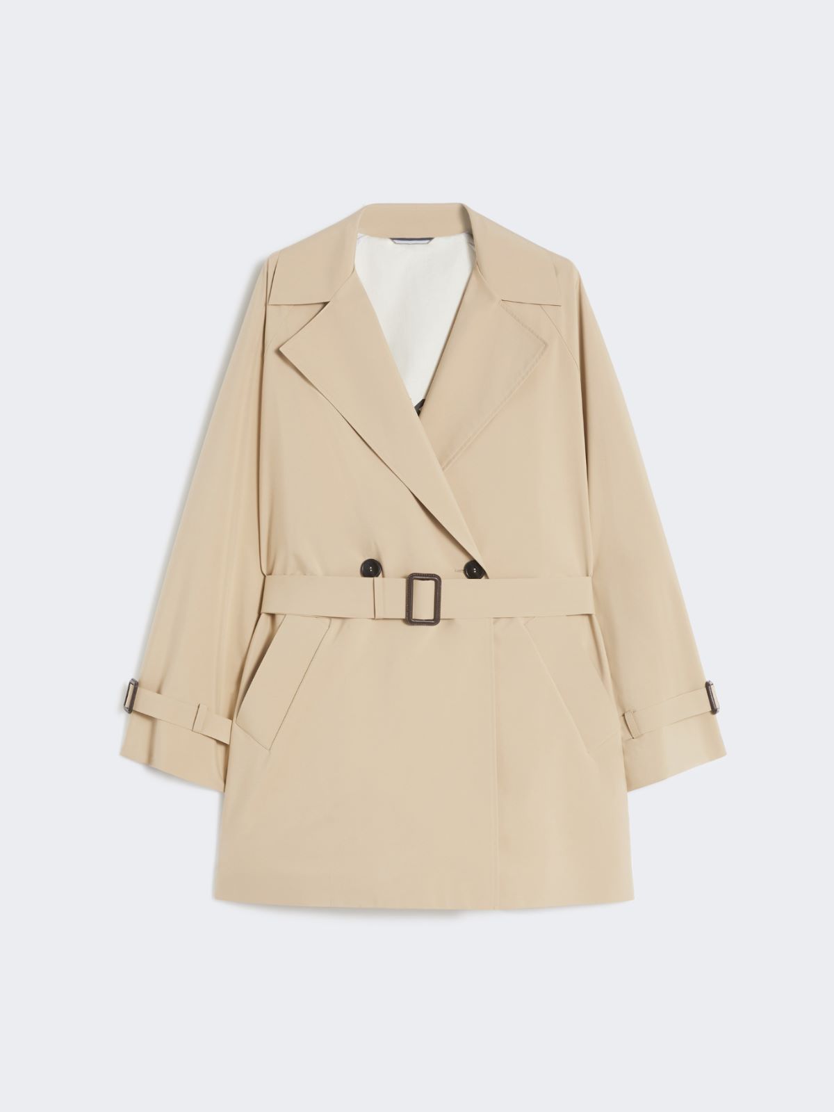Kurzer Trenchcoat aus wasserabweisendem Stoff - BEIGE - Max Mara - 4