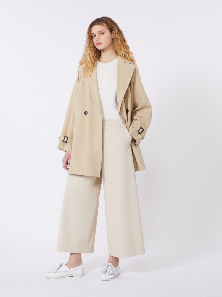 Kurzer Trenchcoat aus wasserabweisendem Stoff - BEIGE - Max Mara