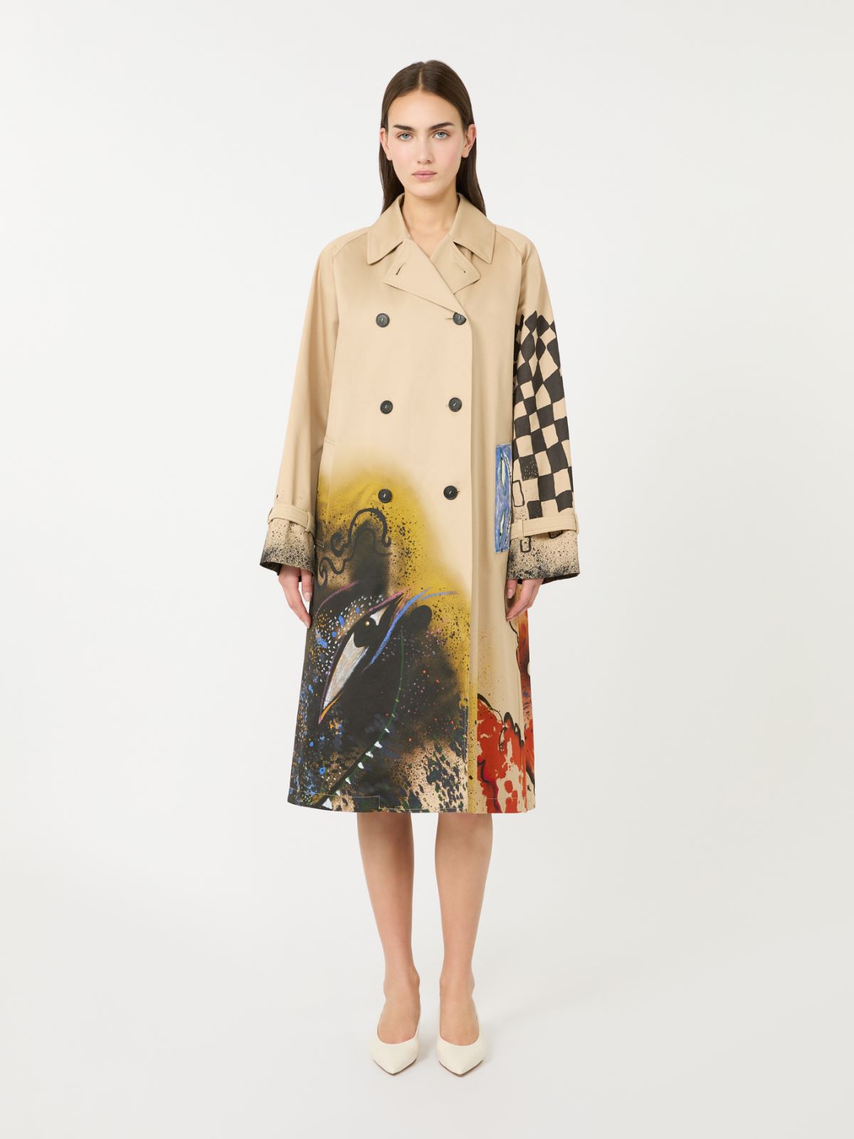 Trench coat in patterned water-repellent gabardine - SKIN ORIENT - Max Mara - 2