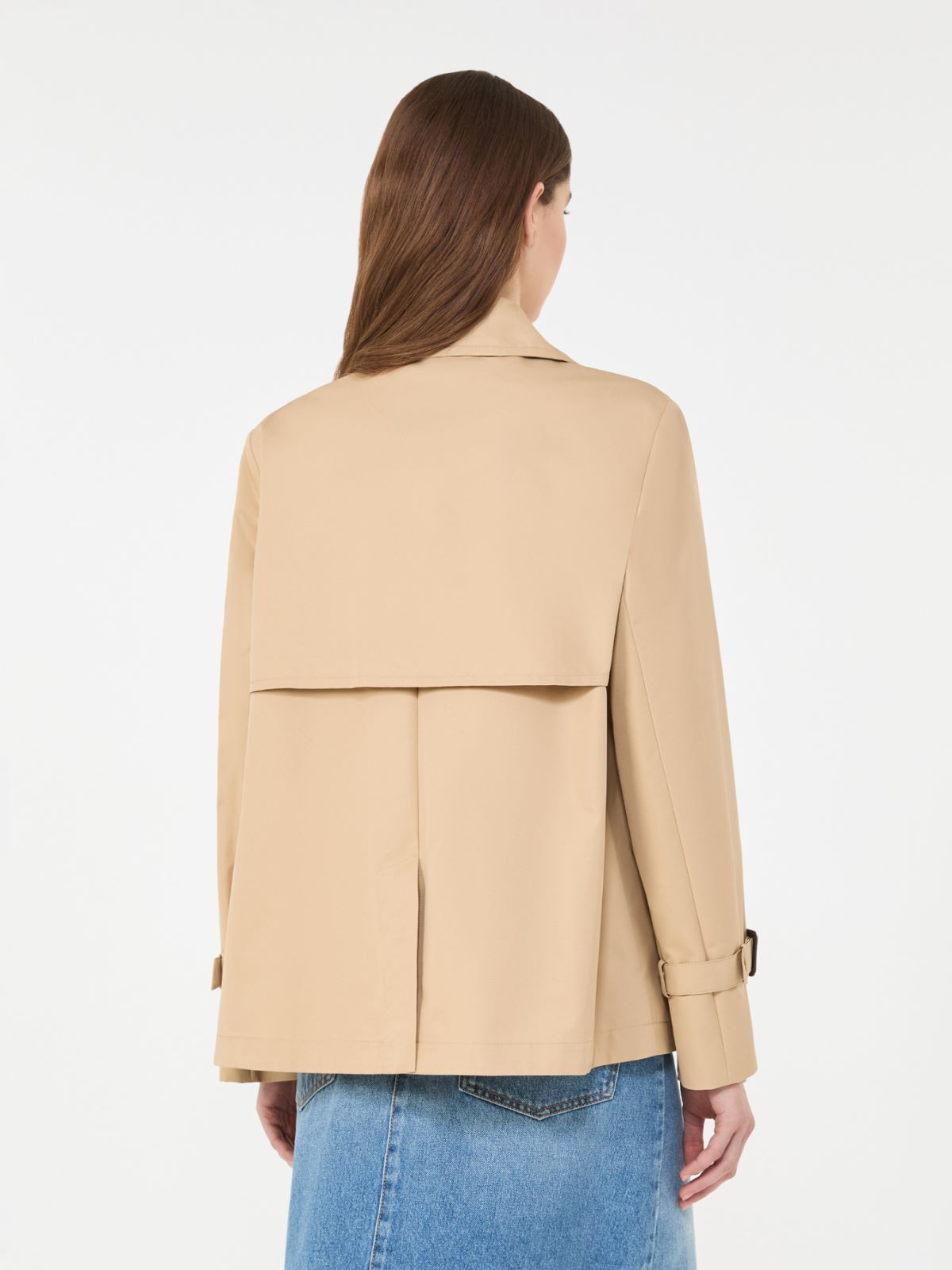 Cropped, water-repellent gabardine trench coat - BEIGE - Max Mara - 6