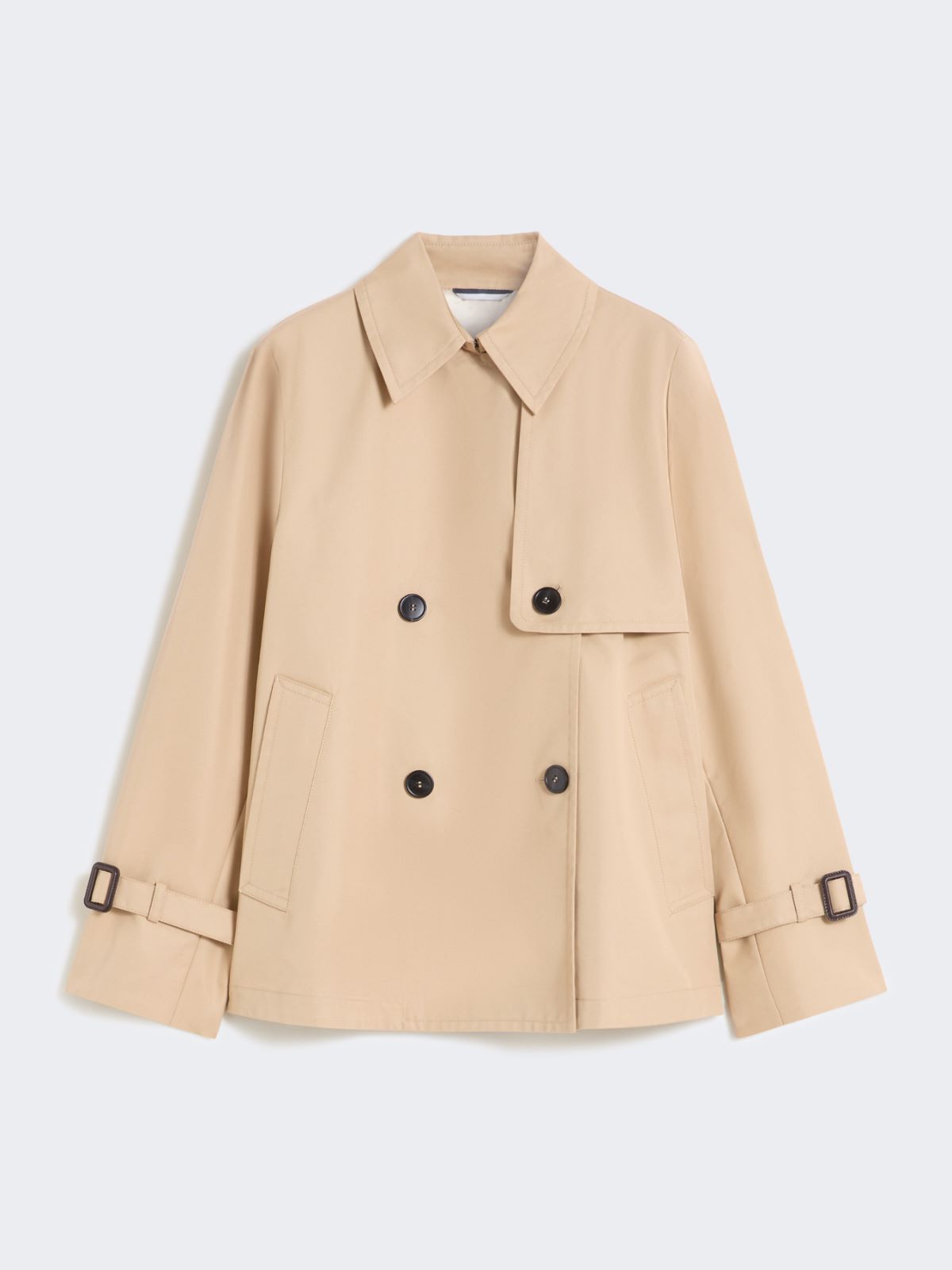Cropped, water-repellent gabardine trench coat - BEIGE - Max Mara - 10