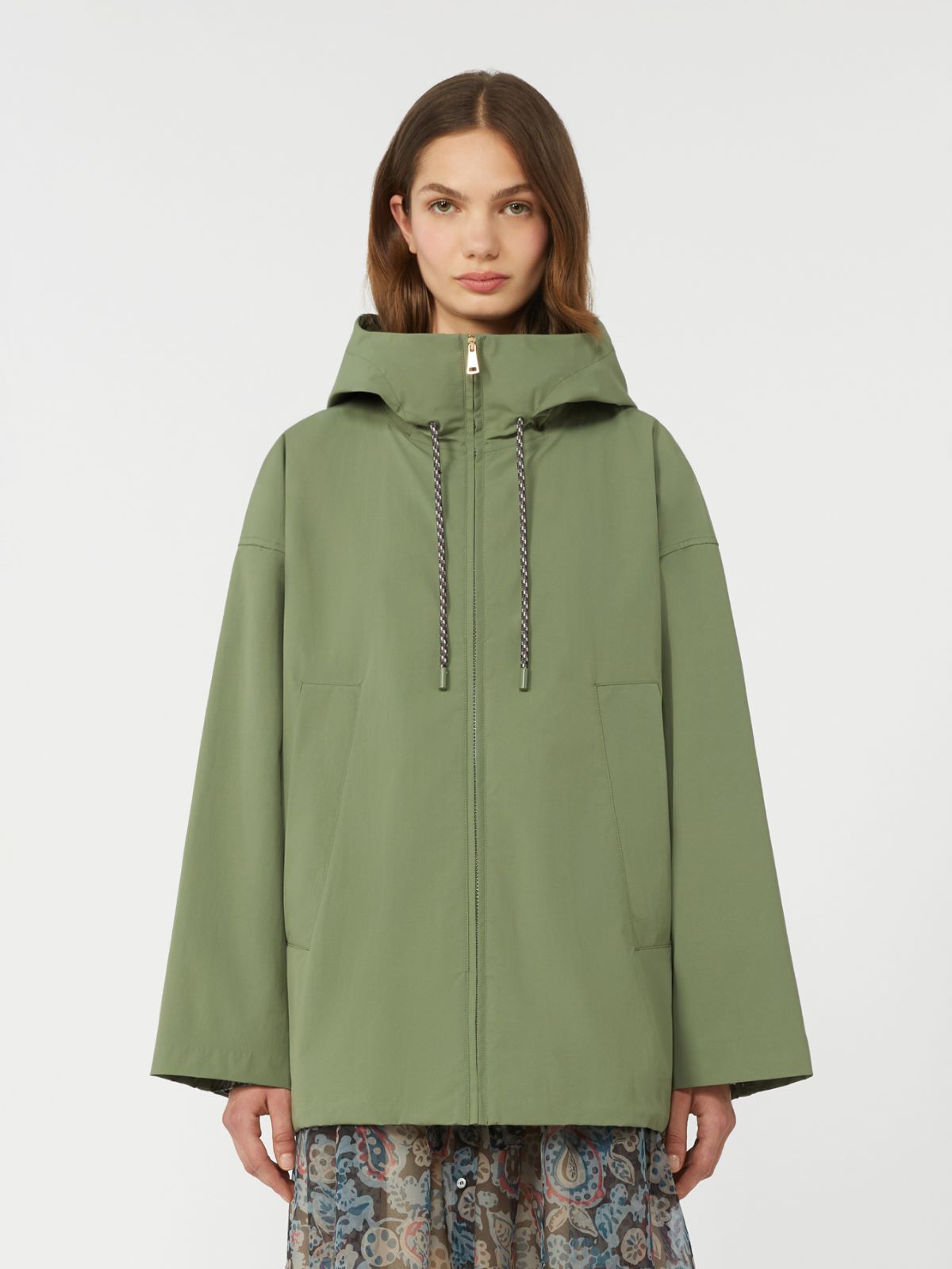 Water-repellent fabric windbreaker - OLIVE GREEN - Max Mara - 5