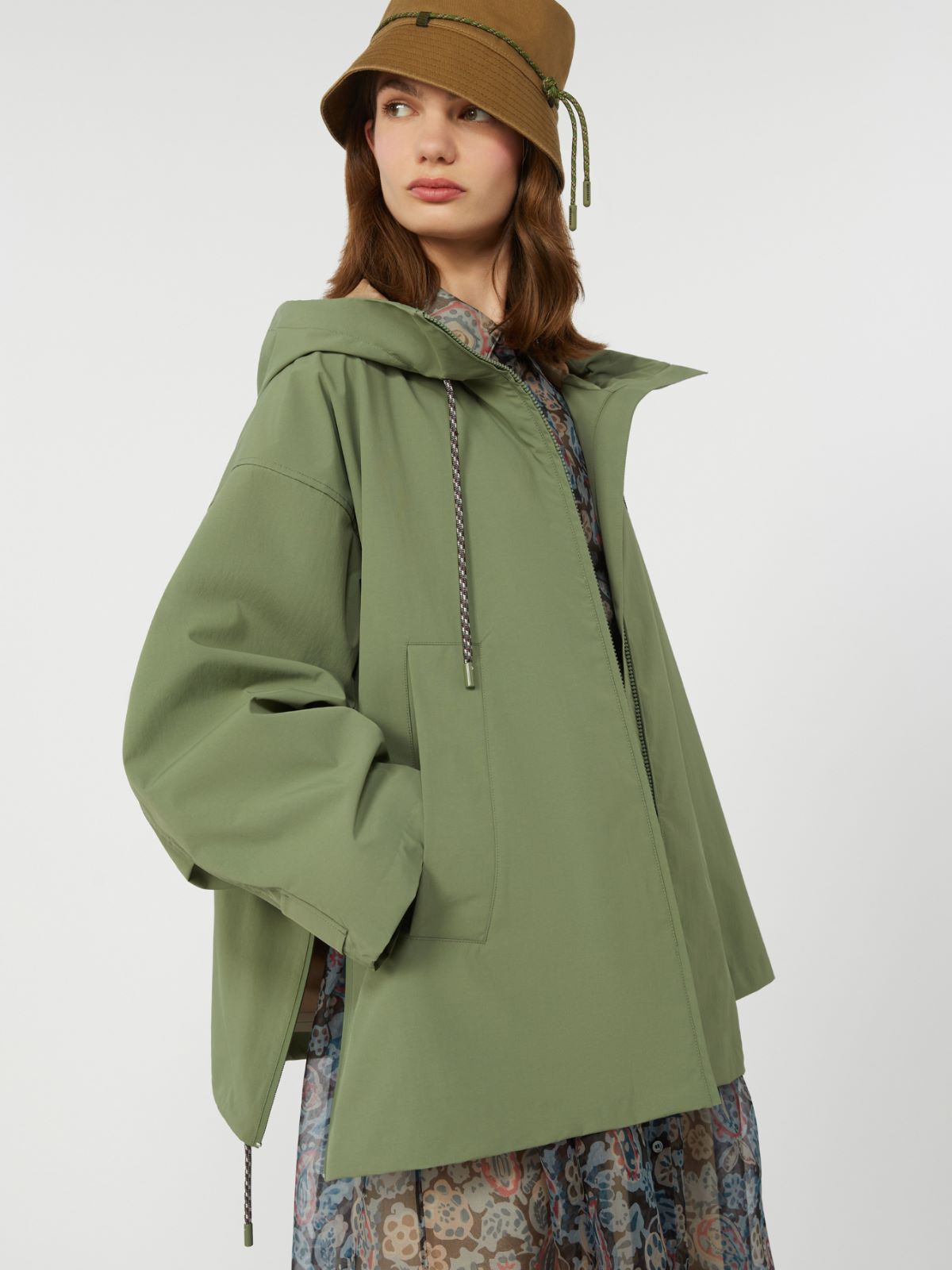 Water-repellent fabric windbreaker - OLIVE GREEN - Max Mara - 5