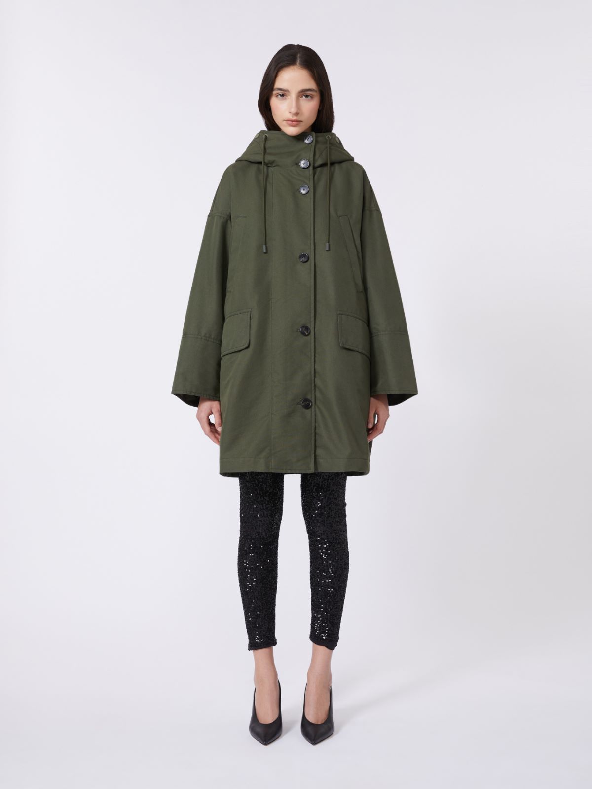 Water-repellent canvas parka - KAKI - Max Mara - 5