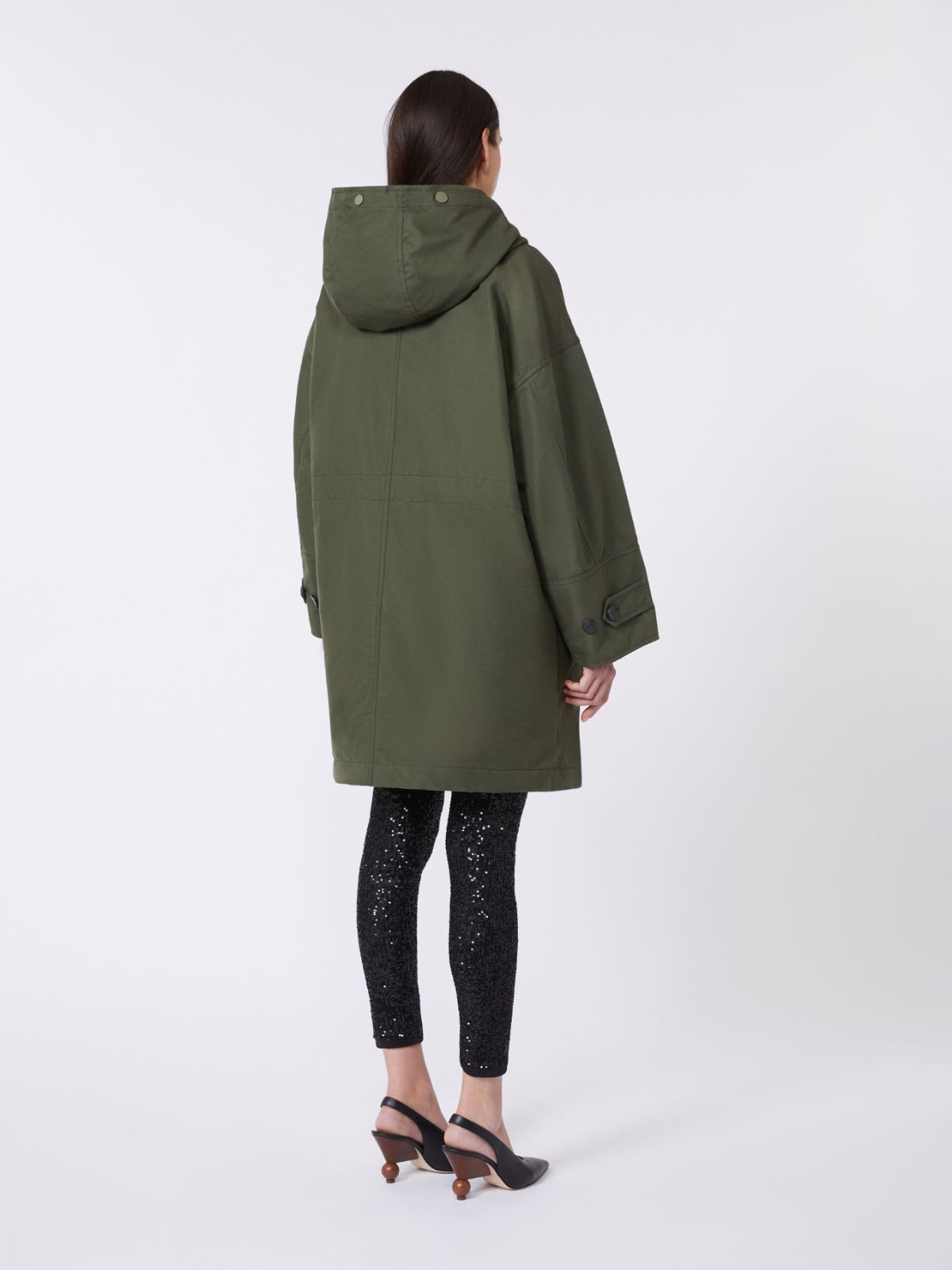 Water-repellent canvas parka - KAKI - Max Mara - 5