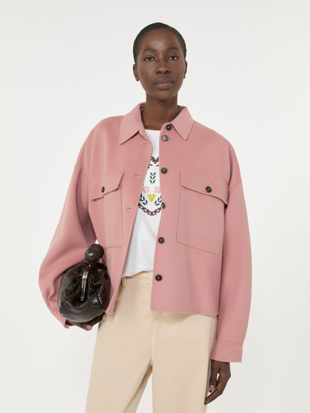 Double-faced wool-blend jacket - ANTIQUE ROSE - Max Mara - 5