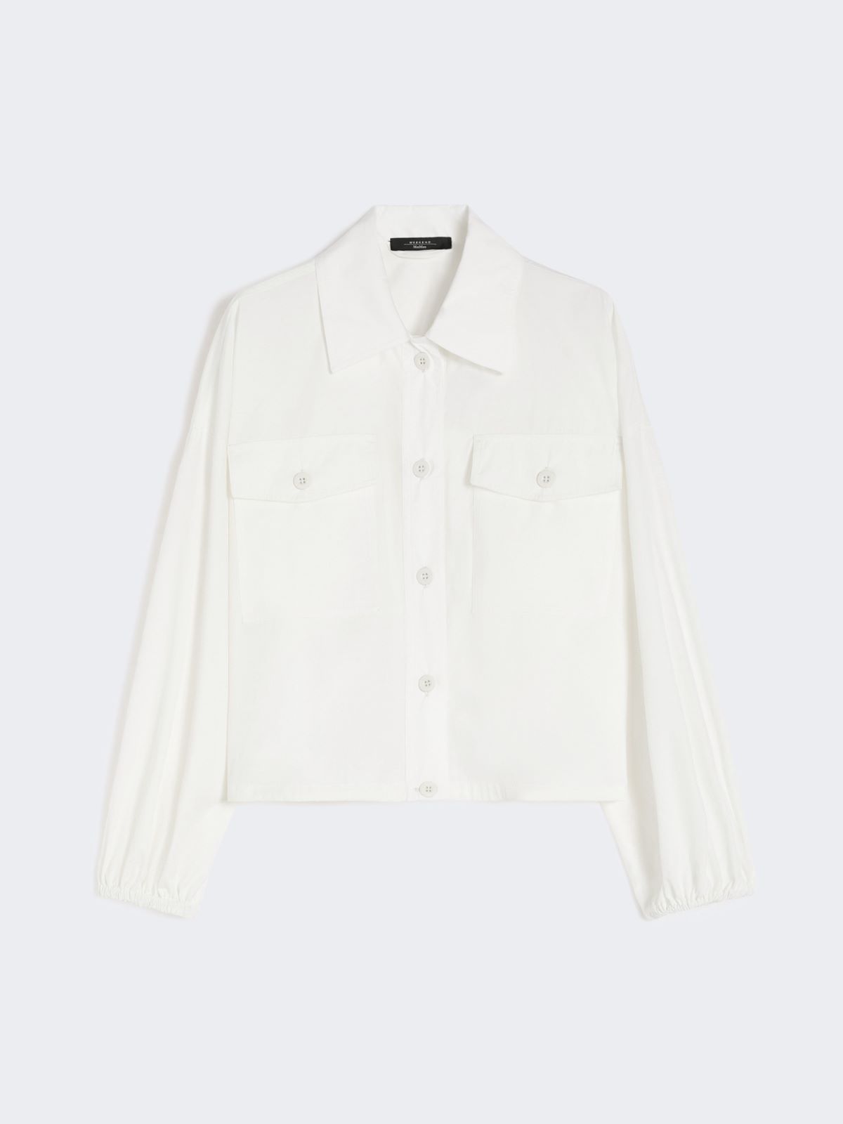 Oversized jacket in cotton poplin - IVORY - 6