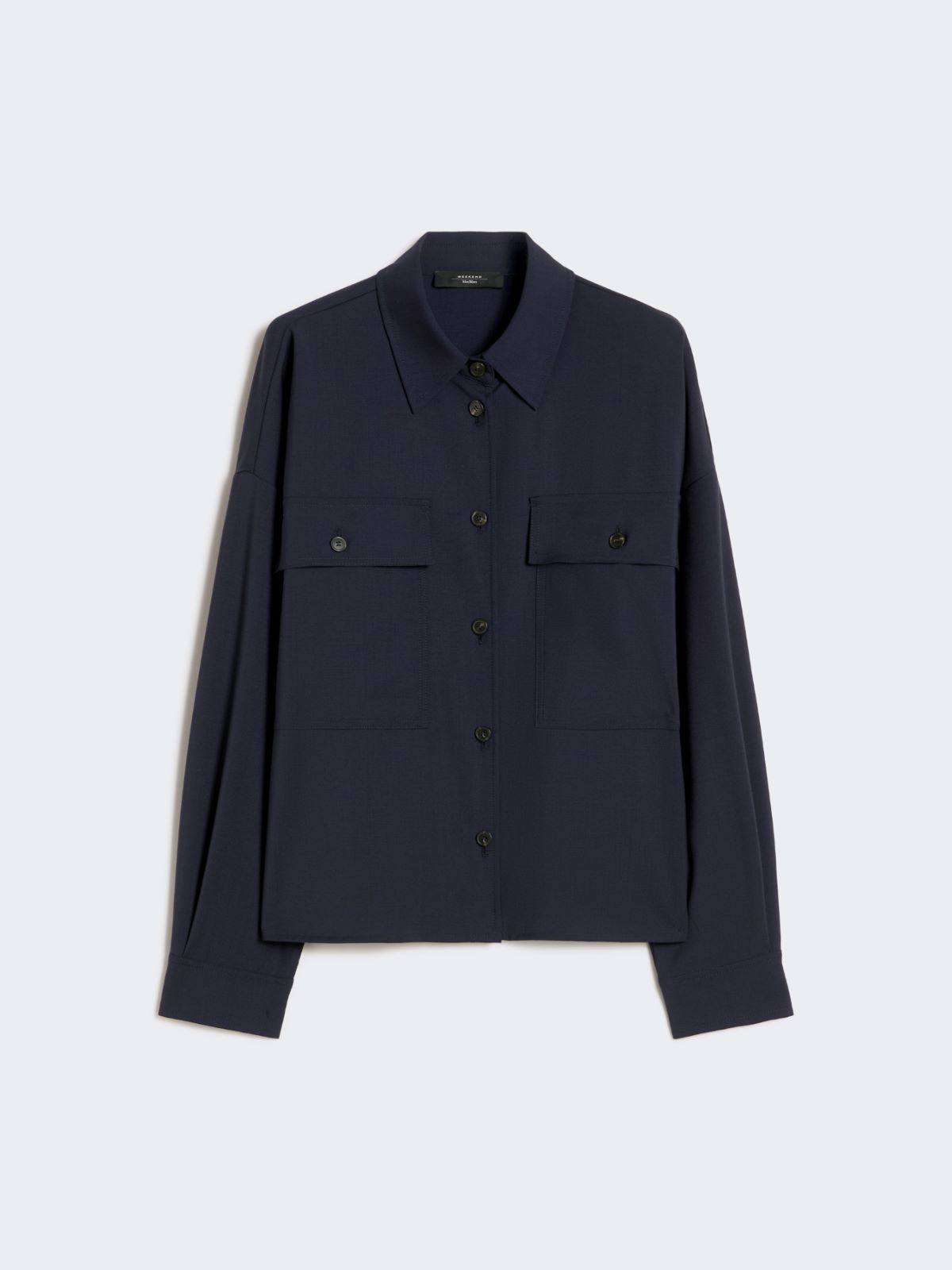 Woollen cloth cropped jacket - NAVY - Max Mara - 5