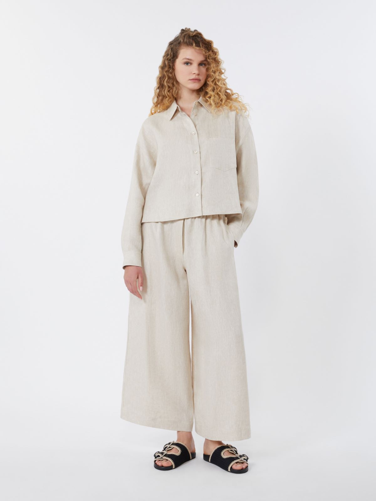 Linen canvas jacket - ECRU - Max Mara