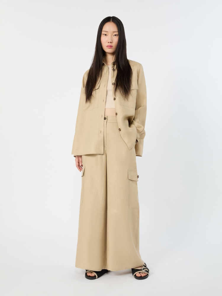 Linen workwear jacket - SAND